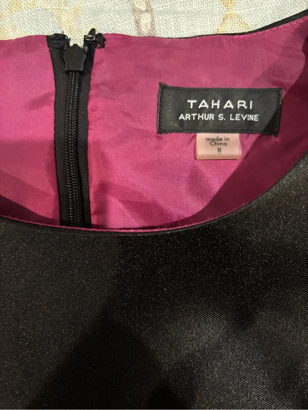 Tahari ASL Sleeveless Black Floral Bottom Mini Dress - Picture 4 of 6